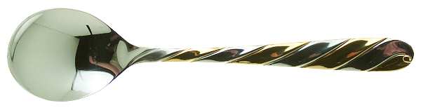 Diagonal-Gold (Stainless, Gold Accent) Sugar Spoon