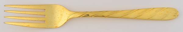 Diagonal Gold (Gold Electroplate) Individual Salad Fork