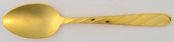 Diagonal Gold (Gold Electroplate) Place/Oval Soup Spoon by Retroneu