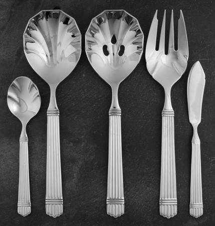 Esprit (Stainless, Glossy, 5 Ribs) 5 Piece Hostess Set