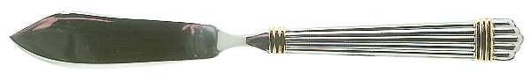 Esprit-Gold (Stainless, Gold Accent, 5 Ribs) Flat Handle Master Butter Knife by Retroneu