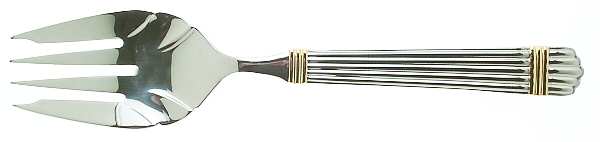 Esprit-Gold (Stainless, Gold Accent, 5 Ribs) Solid Serving Fork