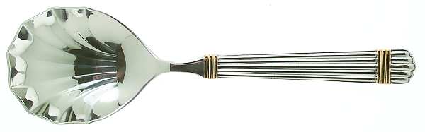 Esprit-Gold (Stainless, Gold Accent, 5 Ribs) Solid Serving Spoon