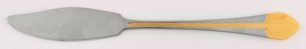 Flare (Stainless-Gold Accent) Flat Handle Master Butter Knife by Retroneu