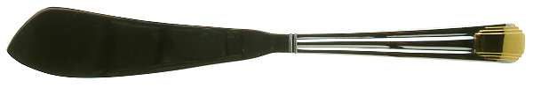 Ile De France (Stainless-Gold Accent) Flat Handle Master Butter Knife by Retroneu