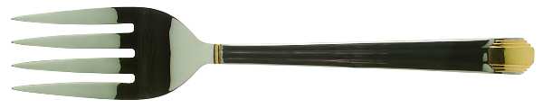 Ile De France (Stainless-Gold Accent) Solid Serving Fork by Retroneu