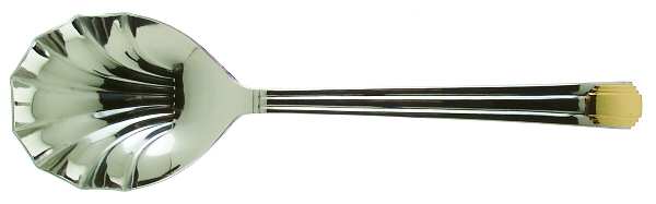 Ile De France (Stainless-Gold Accent) Solid Serving Spoon by Retroneu