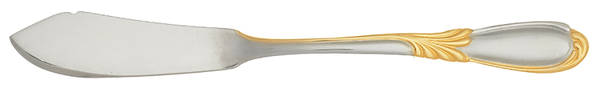 Linda (Stainless-Gold Accent) Flat Handle Master Butter Knife