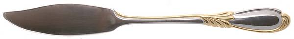 Linda (Stainless-Gold Accent) Flat Handle Master Butter Knife