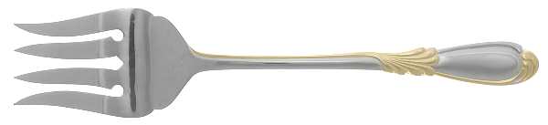 Linda (Stainless-Gold Accent) Solid Serving Fork