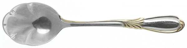 Linda (Stainless-Gold Accent) Sugar Shell Spoon