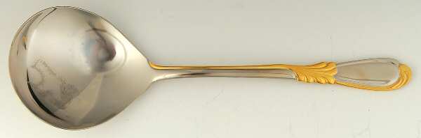 Linda (Stainless-Gold Accent) Tablespoon (Serving Spoon)