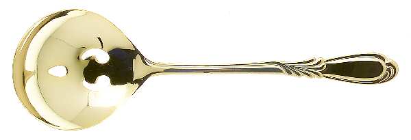 Linda Gold (Gold Electroplate) Pierced Tablespoon (Serving Spoon)