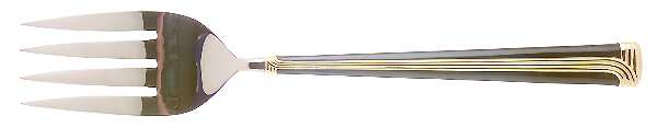 Noir d'Or (Stainless, Black-Gold Accent) Solid Serving Fork