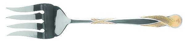 Octave-Gold (Stainless, Gold Accent) Solid Serving Fork
