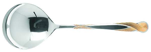 Octave-Gold (Stainless, Gold Accent) Solid Serving Spoon