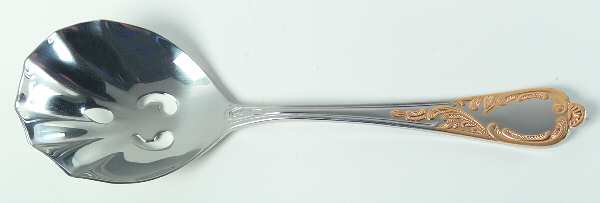 Pegasus Gold (Stainless) Pierced Solid Serving Spoon