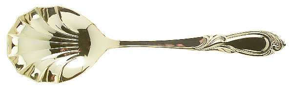 Stephanie (Gold Electroplate) Solid Serving Spoon by Retroneu