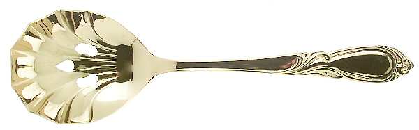Stephanie (Gold Electroplate) Pierced Solid Serving Spoon