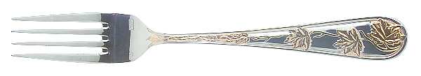 Tuileries-Leaf Garden (Stainless, Gold Accent) Fork