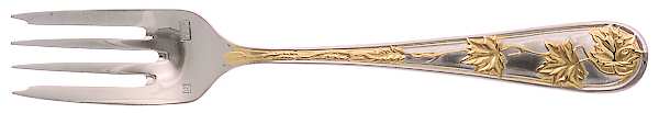 Tuileries-Leaf Garden (Stainless, Gold Accent) Individual Salad Fork