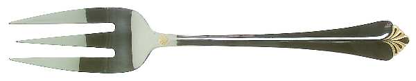 Whitney-Gold (Stainless, Gold Acct) Solid Serving Fork