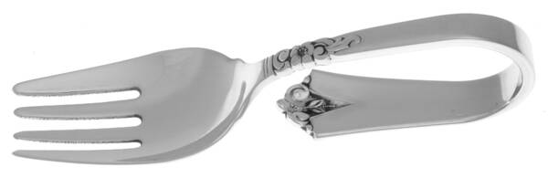 Castle Rose (Sterling, 1942) Baby Fork with Curved Handle HC