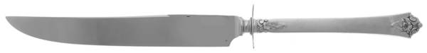 Castle Rose (Sterling, 1942) Large Carving/Roast Knife StnlBl w/Sterling Guard