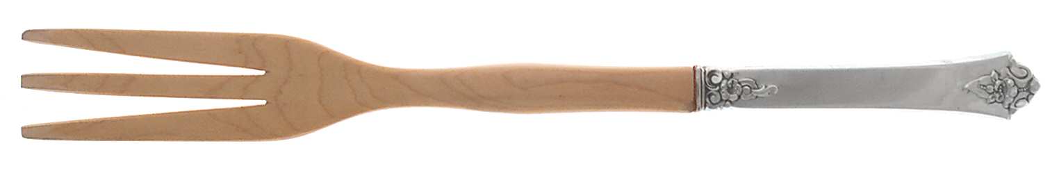 Castle Rose (Sterling, 1942) Salad Serving Fork with Wooden Prongs