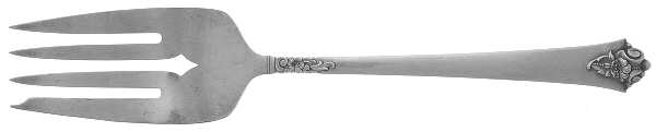 Castle Rose (Sterling, 1942) Medium Solid Cold Meat Serving Fork by Royal Crest