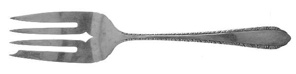 Wild Flower (Sterling, 1942) Medium Solid Cold Meat Serving Fork by Royal Crest