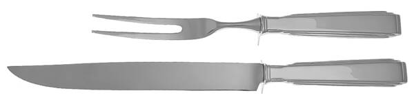 Art Deco (Stainless) Large 2-Piece Roast Carving Set w/Stainless Blade by Ricci (Argentieri)