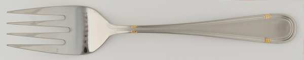 RBL10 (STAINLESS, GOLD ACCT) Large Solid Cold Meat Serving Fork