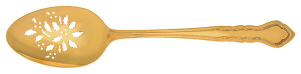 Golden Carriage (Gold Electroplate) Holiday Tablespoon with Pierced Bowl HC