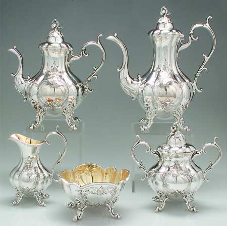 The Winthrop (Silverplate, Hollowware) 5-Piece Plated Tea Set (with Waste)