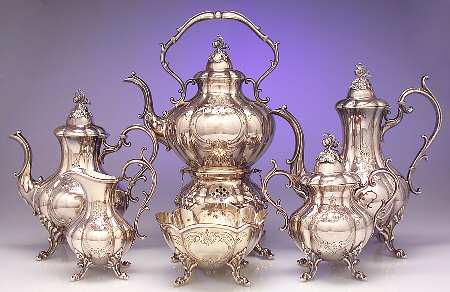 The Winthrop (Silverplate, Hollowware) 6-Piece Plated Tea Set (Waste & Kettle)