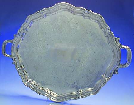 The Winthrop (Shield, Silverplate) Large Footed Waiter Tray