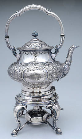 Regent-Chased (5600C, Silverplate, Hollowware) Kettle, Stand & Burner
