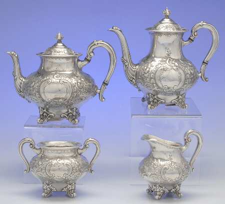 Regent-Chased (5600C, Silverplate, Hollowware) (4 Piece) Silverplate Tea Set