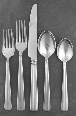 Bellevue-Matte (Stainless, Frosted Accent) 5 Piece Place Setting