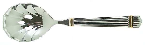 Gold Espirit (Stainless, Gold Acct) Pierced Tablespoon (Serving Spoon)