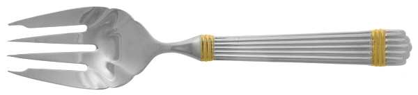 Gold Espirit (Stainless, Gold Acct) Medium Solid Cold Meat Serving Fork