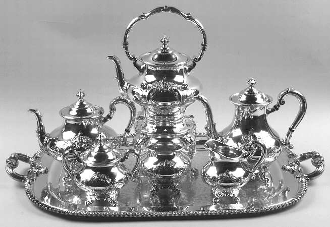 Regent Shield (Silverplate, Hollowware) 6-Piece Plated Tea Set (Waste & Tray)