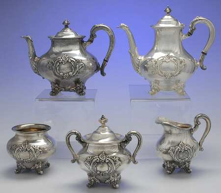 Regent Shield (Silverplate, Hollowware) 5-Piece Plated Tea Set (with Waste)