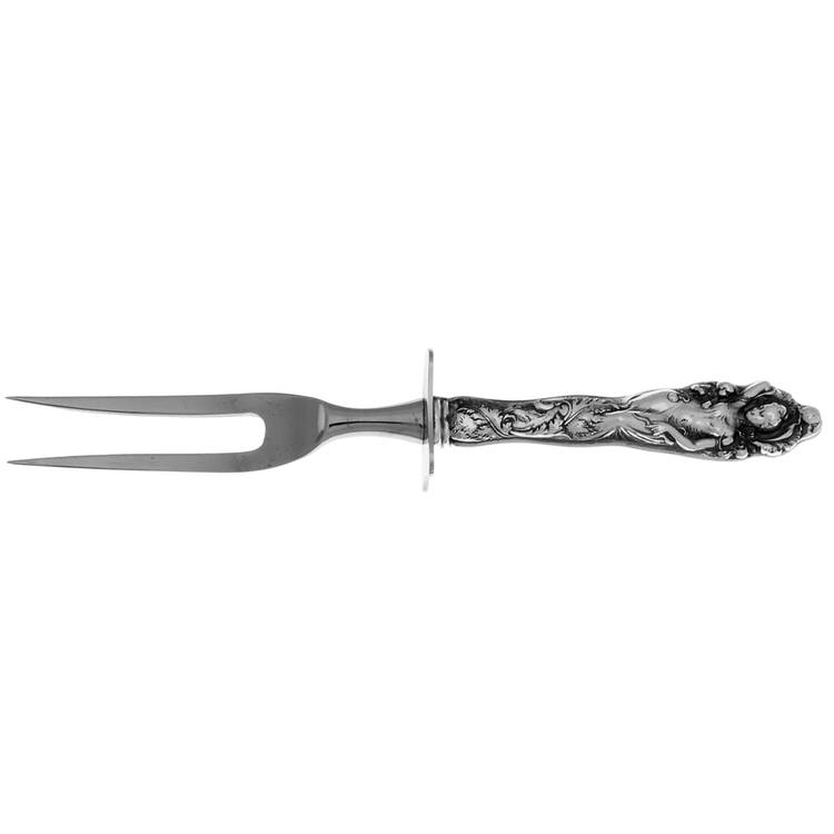 Love Disarmed (Sterling, Newer) Small Steak Carving Fork with Stainless Prongs