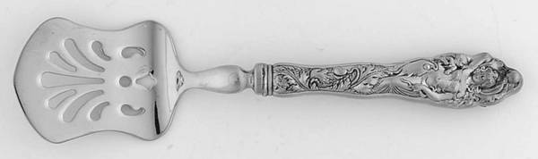 Love Disarmed (Sterling, Newer) Small Pierced Pastry Server, Stainless Blade