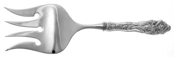 Love Disarmed (Sterling, Newer) Hollow Handle Fish Serving Fork, Silverplate Tines