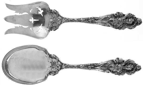 Love Disarmed (Sterling, Newer) (2 Pc) Solid Salad Set