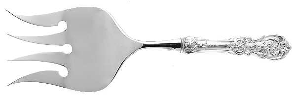 Francis I (Sterling, "Reed & Barton") Hollow Handle Fish Serving Fork, Silverplate Tines