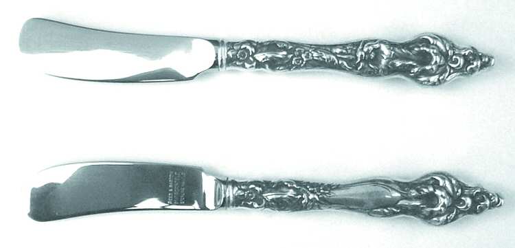 Les Six Fleurs (Sterling) Butter Spreader Hollow Hdl-Paddle/Stainless Blade